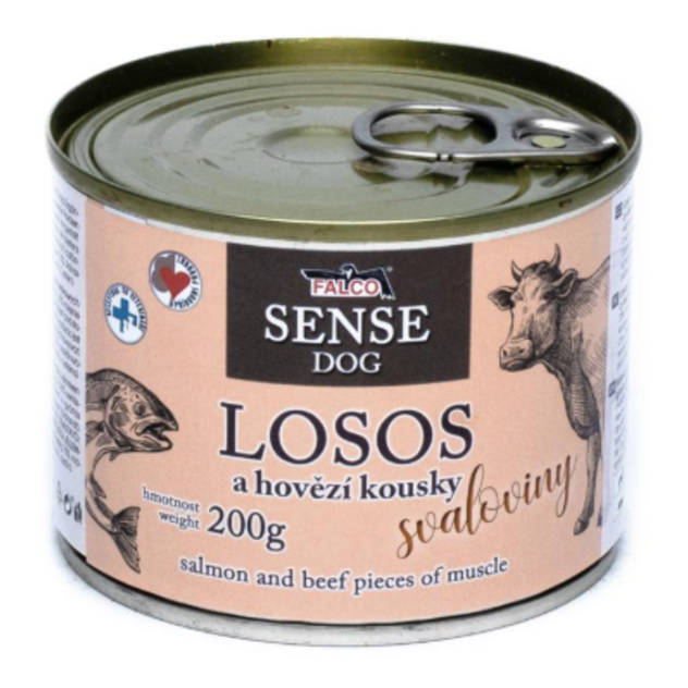 sokolfalco sense losos a hovädzie 200g-